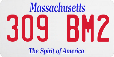 MA license plate 309BM2