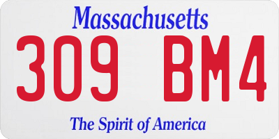 MA license plate 309BM4