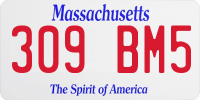 MA license plate 309BM5