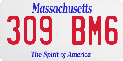 MA license plate 309BM6