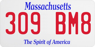 MA license plate 309BM8