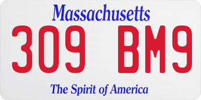 MA license plate 309BM9