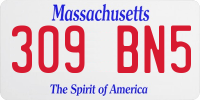MA license plate 309BN5