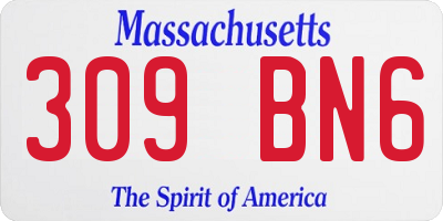 MA license plate 309BN6