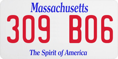 MA license plate 309BO6