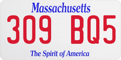 MA license plate 309BQ5