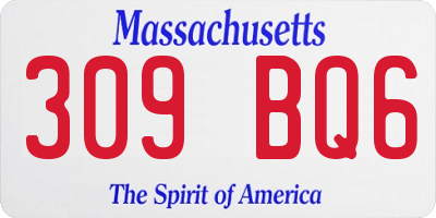 MA license plate 309BQ6