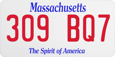 MA license plate 309BQ7