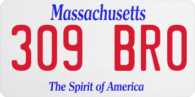 MA license plate 309BR0