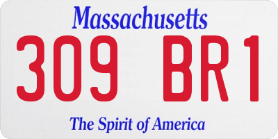 MA license plate 309BR1