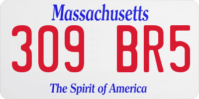 MA license plate 309BR5