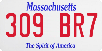 MA license plate 309BR7