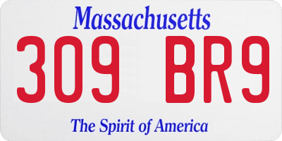 MA license plate 309BR9