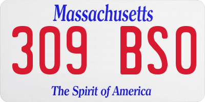 MA license plate 309BS0