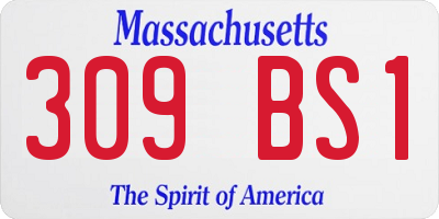 MA license plate 309BS1