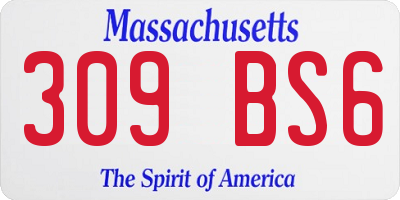 MA license plate 309BS6