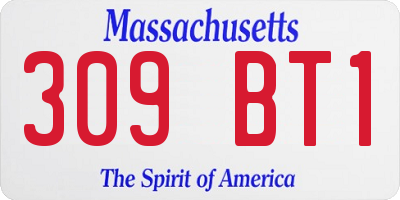 MA license plate 309BT1