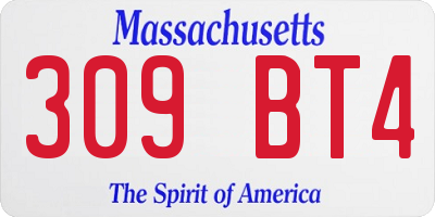 MA license plate 309BT4