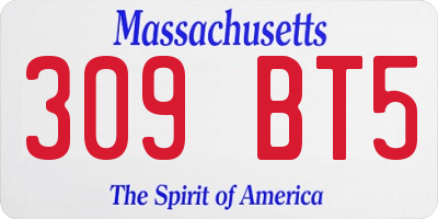 MA license plate 309BT5