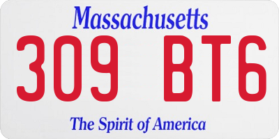 MA license plate 309BT6