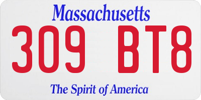 MA license plate 309BT8