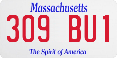 MA license plate 309BU1