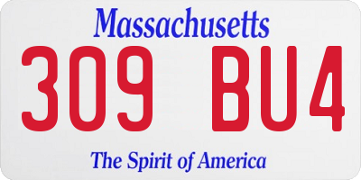MA license plate 309BU4