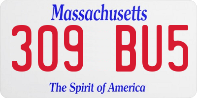 MA license plate 309BU5