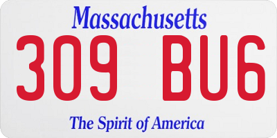 MA license plate 309BU6