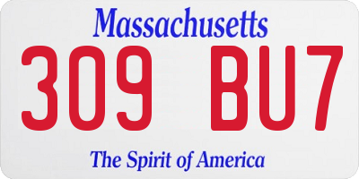 MA license plate 309BU7