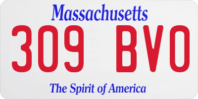 MA license plate 309BV0