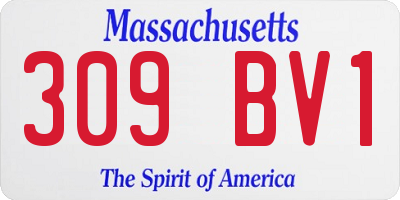 MA license plate 309BV1