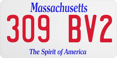 MA license plate 309BV2