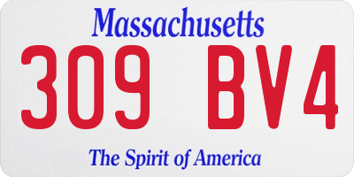 MA license plate 309BV4