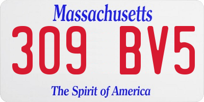 MA license plate 309BV5