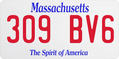 MA license plate 309BV6