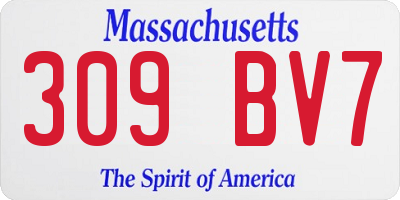 MA license plate 309BV7