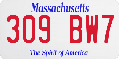 MA license plate 309BW7