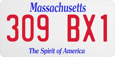 MA license plate 309BX1