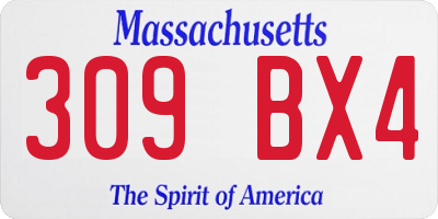 MA license plate 309BX4