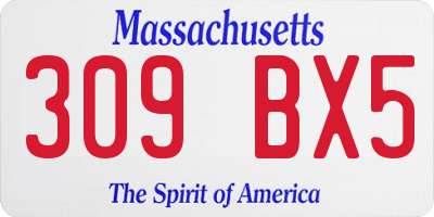 MA license plate 309BX5