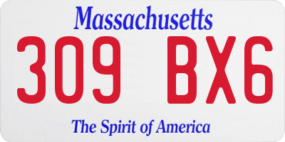 MA license plate 309BX6