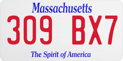 MA license plate 309BX7