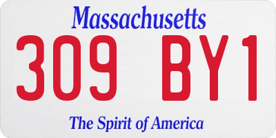 MA license plate 309BY1