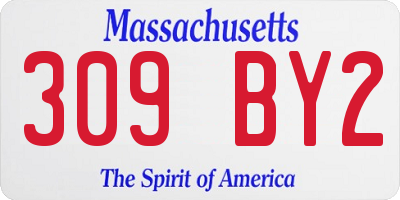 MA license plate 309BY2