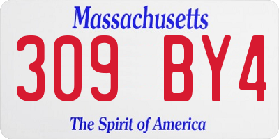 MA license plate 309BY4