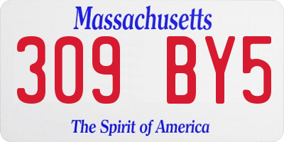 MA license plate 309BY5