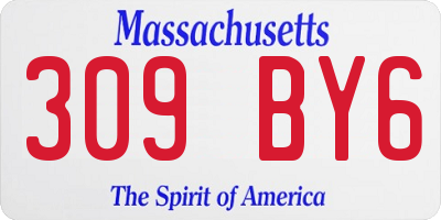 MA license plate 309BY6