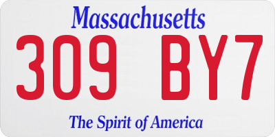 MA license plate 309BY7
