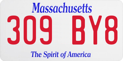 MA license plate 309BY8